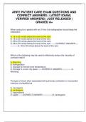 ARRT PATIENT CARE EXAM QUESTIONS AND CORRECT ANSWERS &vert; LATEST EXAM &vert; VERIFIED ANSWERS &vert; JUST RELEASED &vert; GRADED A&plus;