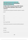 SNHD EMS Protocol Exam EMT &lpar;basic&rpar; Level practice questions with Correct Answers