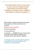 CEN PEDIATRICS FINAL EXAM 2024  ACTUAL EXAM COMPLETE 200  QUESTIONS WITH DETAILED  VERIFIED ANSWERS &lpar;100&percnt; CORRECT  ANSWERS&rpar; &sol;ALREADY GRADED A&plus;