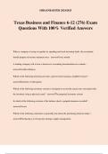 Texas Business and Finance 6-12 &lpar;276&rpar; Exam Questions With 100&percnt; Verified Answers