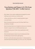 Texas Business and Finance 6-12 &lpar;276&rpar; Exam Questions With 100&percnt; Verified Answers