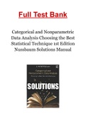 Categorical and Nonparametric Data Analysis Choosing the Best Statistical Technique 1st Edition Nussbaum Solutions Manual