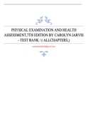 PHYSICAL EXAMINATION AND HEALTH ASSESSMENT&comma;7TH EDITION BY CAROLYN JARVIS - TEST BANK &sol; &lpar; ALLCHAPTERS&comma;&rpar;