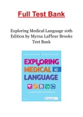 Exploring Medical Language 10th Edition by Myrna LaFleur Brooks Test Bank