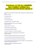 Final Exam&colon; LLT 307 ALL ANSWERS 100&percnt; CORRECT SPRING FALL 2022&sol;2023 EDITION RATED GRADE A&plus;
