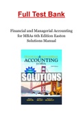 Financial and Managerial Accounting for MBAs 6th Edition Easton Solutions Manual