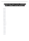 Multiplication facts 0-12 ALL ANSWERS 100&percnt; CORRECT RATED GRADE A&plus;