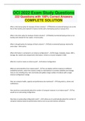 OCI 2022 Exam Study Questions 222 Questions with 100&percnt; Correct Answers COMPLETE SOLUTION