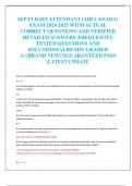 SEP FLIGHT ATTENDANT &lpar;AIR CANADA&rpar; EXAM 2024-2025 WITH ACTUAL  CORRECT QUESTIONS AND VERIFIED  DETAILED ANSWERS &vert;FREQUENTLY  TESTED QUESTIONS AND  SOLUTIONS&vert;ALREADY GRADED  A&plus;&vert;BRAND NEW&excl;&excl;&excl;&vert;GUARANTEED PASS  &vert;LATEST UPDATE