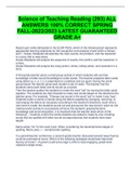 Science of Teaching Reading &lpar;293&rpar; ALL ANSWERS 100&percnt; CORRECT SPRING FALL-2022&sol;2023 LATEST GUARANTEED GRADE A&plus;