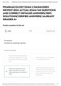 PHARMACOLOGY EXAM 2 RASMUSSEN NEWEST 2024 ACTUAL EXAM 140 QUESTIONS AND CORRECT DETAILED ANSWERS&sol;100&percnt; SOLUTIONS&lpar;VERIFIED ANSWERS&rpar; &vert;ALREADY GRADED A&plus;