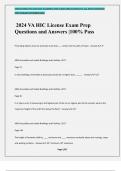 2024 VA HIC License Exam Prep Questions and Answers &vert;100&percnt; Pass