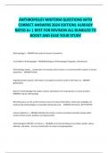 ANTHROPOLGY MIDTERM QUESTIONS WITH  CORRECT ANSWERS 2024 EDITION&vert; ALREADY  RATED A&plus; &vert; BEST FOR REVISION ALL BUNDLED TO  BOOST AND EASE YOUR STUDY