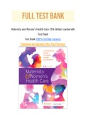 Maternity and Women&rsquo;s Health Care 12th Edition Lowdermilk Test Bank