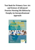 Test Bank for Primary Care&colon; Art and Science of Advanced Practice Nursing 5th Edition by Dunphy An Interprofessional Approach