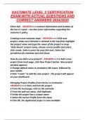 XACTIMATE LEVEL 2 CERTIFICATION EXAM WITH ACTUAL QUESTIONS AND CORRECT ANSWERS 2024&sol;2025