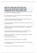 NORTH CAROLINA PSYCHOLOGY PRACTICE EXAM QUESTIONS AND ANSWERS WITH SOLUTIONS 2024