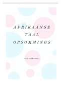 Afrikaans Taal Opsommings