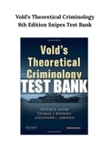 Vold’s Theoretical Criminology 8th Edition Snipes Test Bank