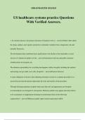 US healthcare systems practice Questions With Verified Answers&period;