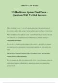 US Healthcare System Final Exam &ndash; Questions With Verified Answers&period;