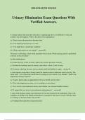 Urinary Elimination Exam Questions With Verified Answers&period;