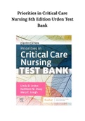 Priorities in Critical Care Nursing 8th Edition Urden Test Bank