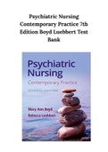 Psychiatric Nursing  Contemporary Practice 7th Edition Boyd Luebbert Test Bank