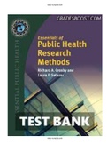 TEST BANK ESSENTIALS OF PUBLIC HEALTH RESEARCH METHODS 1ST CROSBY