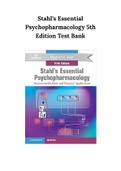 Stahl’s Essential Psychopharmacology 5th Edition Test Bank