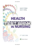 Test Bank for Health Assessment in Nursing 7th seventh Edition by Weber Kelley Test Bank ISBN:978-1975161156|Complete Guide A+