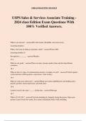 USPS Sales & Services Associate Training - 2024 class Edition Exam Questions With 100&percnt; Verified Answers&period;