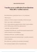 Vascular access certification Exam Questions With 100&percnt; Verified Answers