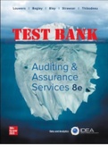 TEST BANK for Auditing & Assurance Services, 8th Edition by Louwers, Bagley, Blay, Strawser & Thibodeau. All Chapters 1-12.