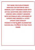 TEST BANK FOR EVOLUTIONARY ANALYSIS 5TH EDITION BY JON C&period; HERRON&semi; SCOTT FREEMAN EXAM WITH ACTUAL QUESTIONS AND COMPLETELY VERIFIED 100&percnt; CORRECT ANSWERS WITH RATIONALES WELL EXPLAINED BY EXPERTS AND GRADED A&plus; LATEST UPDATE 2024 ALREADY PASSED&excl;&excl;&excl;&excl;&excl;&excl;&excl;WITH 10
