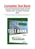 Corporate Partnership Estate and Gift Taxation 2021 1st Edition Pratt Test Bank