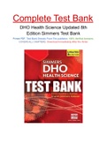 DHO Health Science Updated 8th Edition Simmers Test Bank