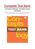 Concepts of Biology 1st Edition Fowler Test Bank