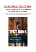 Concise Introduction to World Religions 4th Edition Amore Test Bank