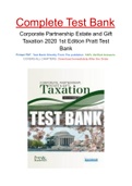 Corporate Partnership Estate and Gift Taxation 2020 1st Edition Pratt Test Bank