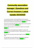 Community association manager &vert; Questions and Correct Answers &vert; Latest Update 2024&sol;2025