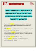 CAM - COMMUNITY ASSOCIATION MANAGER LICENSE GA ACTUAL 2025&sol;2026 QUESTIONS AND 100&percnt; CORRECT ANSWERS
