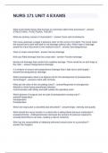 NURS 171 UNIT 4 EXAMS QUESTIONS AND ANSWERS FULLY SOLVED