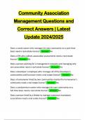 Community Association Management Questions and Correct Answers &vert; Latest Update 2024&sol;2025