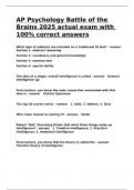 AP Psychology Battle of the Brains 2025 actual exam with 100- correct answers