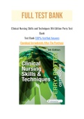 Clinical Nursing Skills and Techniques 9th Edition Perry Test Bank