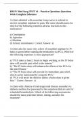 HH IV Med Surg TEST &num;1 - Practice Questions Questions With Complete Solutions