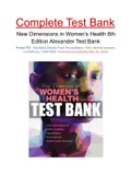 New Dimensions in Women's Health 8th Edition Alexander Test Bank