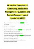 COMMUNITY ASSOCIATION MANAGEMENT&sol;MANAGER &lpar;CAM&rpar; BUNDLED EXAMS&colon;&colon;&colon;&colon; Q & A EXAMS &vert; LATEST UPDATE 2024&sol;2025