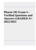 Pharm 101 Exam 4 – Verified Questions and Answers GRADED A+ 2022/2023